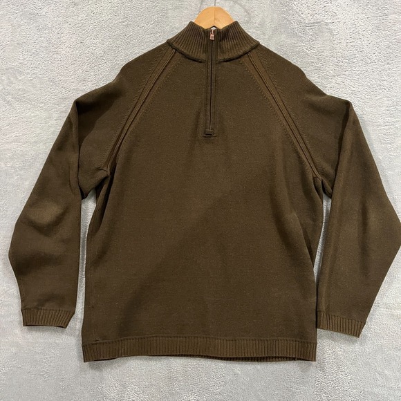 Tommy Bahama Sweater Mens Large Pullover 1/4 Zip Long Sleeve Green‎ Preppy - Picture 1 of 7